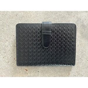 Raika Photo Album Brag Book Leather Black Braid Basket Weave 4x6" NWOB